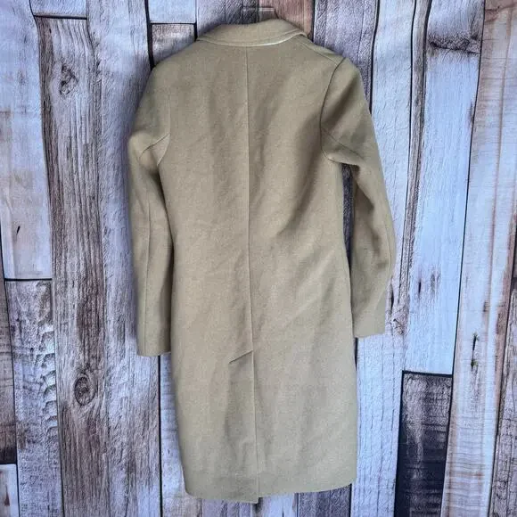 Abercrombie & Fitch Dad Coat Jacket Camel Tan Workwear Classic Long Small Tall - Picture 2 of 8